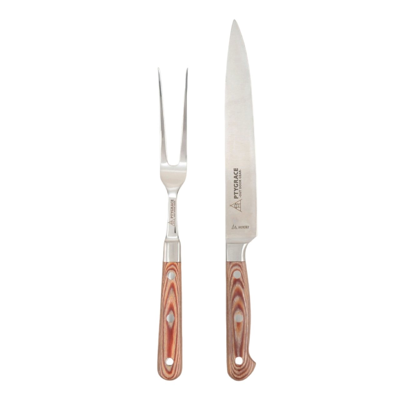 Ptygrace Handmade Meat Carving Knife and Fork Boxed Set