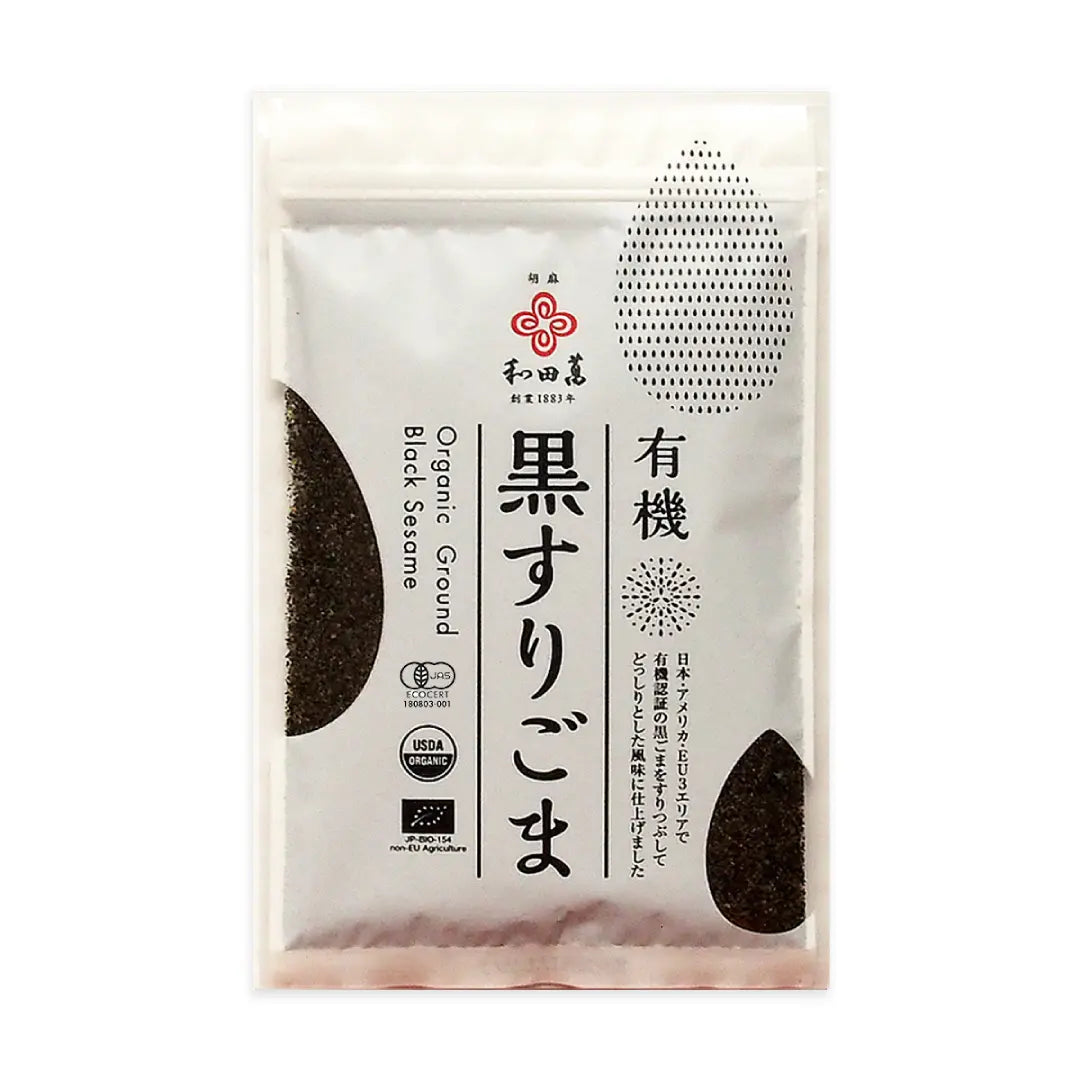 Wadaman Organic Roasted Black Ground Sesame Seeds Rich Aroma 50g