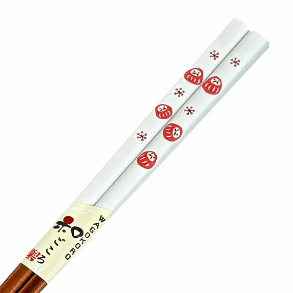 Wakasa Laquered Chopsticks With Mino Ware Small Dish Daruma 23cm
